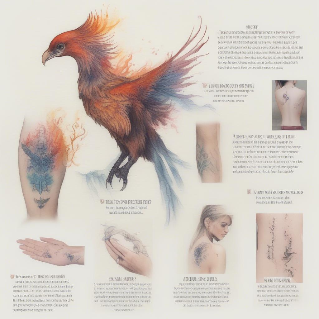 Small Watercolor Phoenix Tattoo Placement Ideas