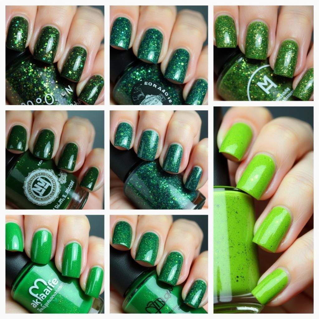 Sparkly Green Nail Polish Shades