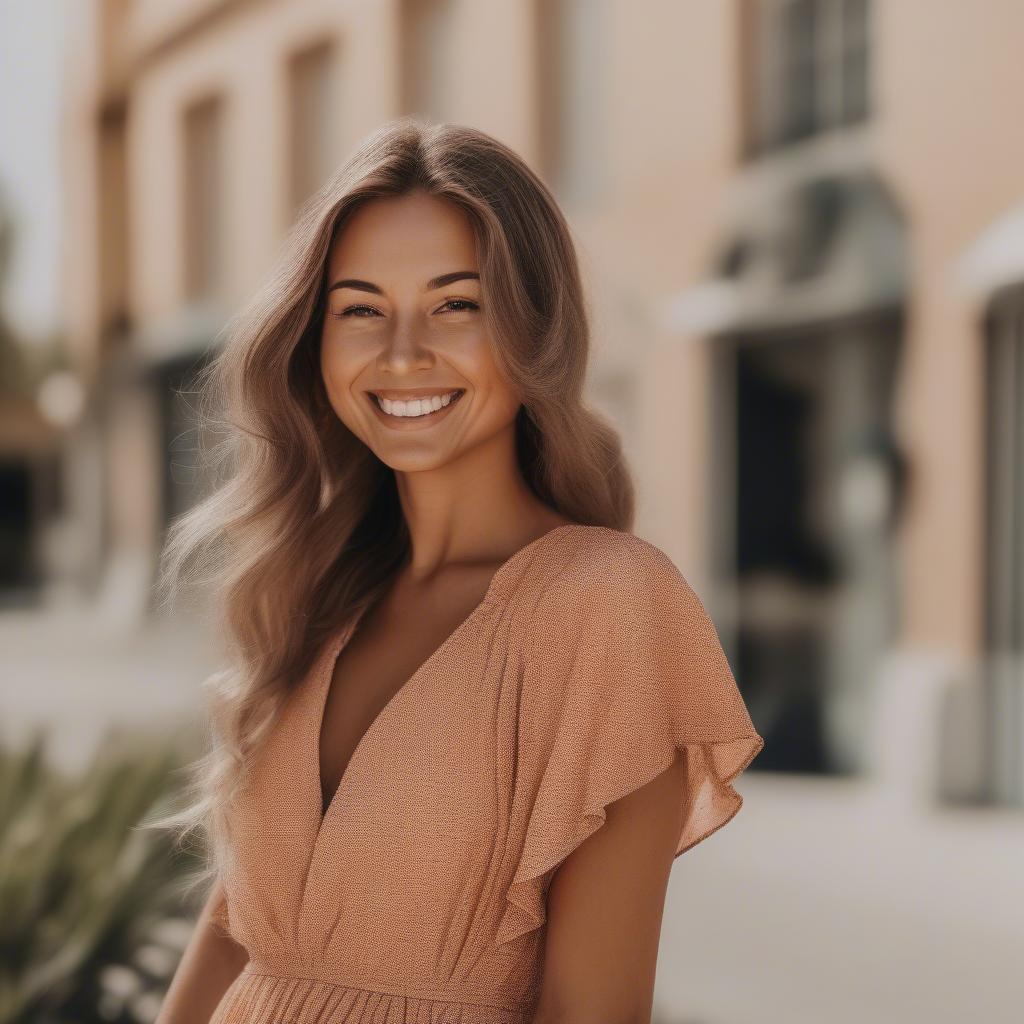 Confident woman with a beautiful spray tan