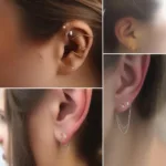 Various Stacked Helix Piercing Styles