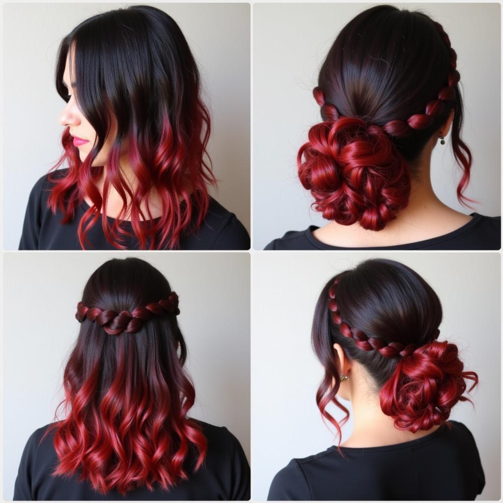 Styling Ideas for Black to Red Ombre Hair Extensions