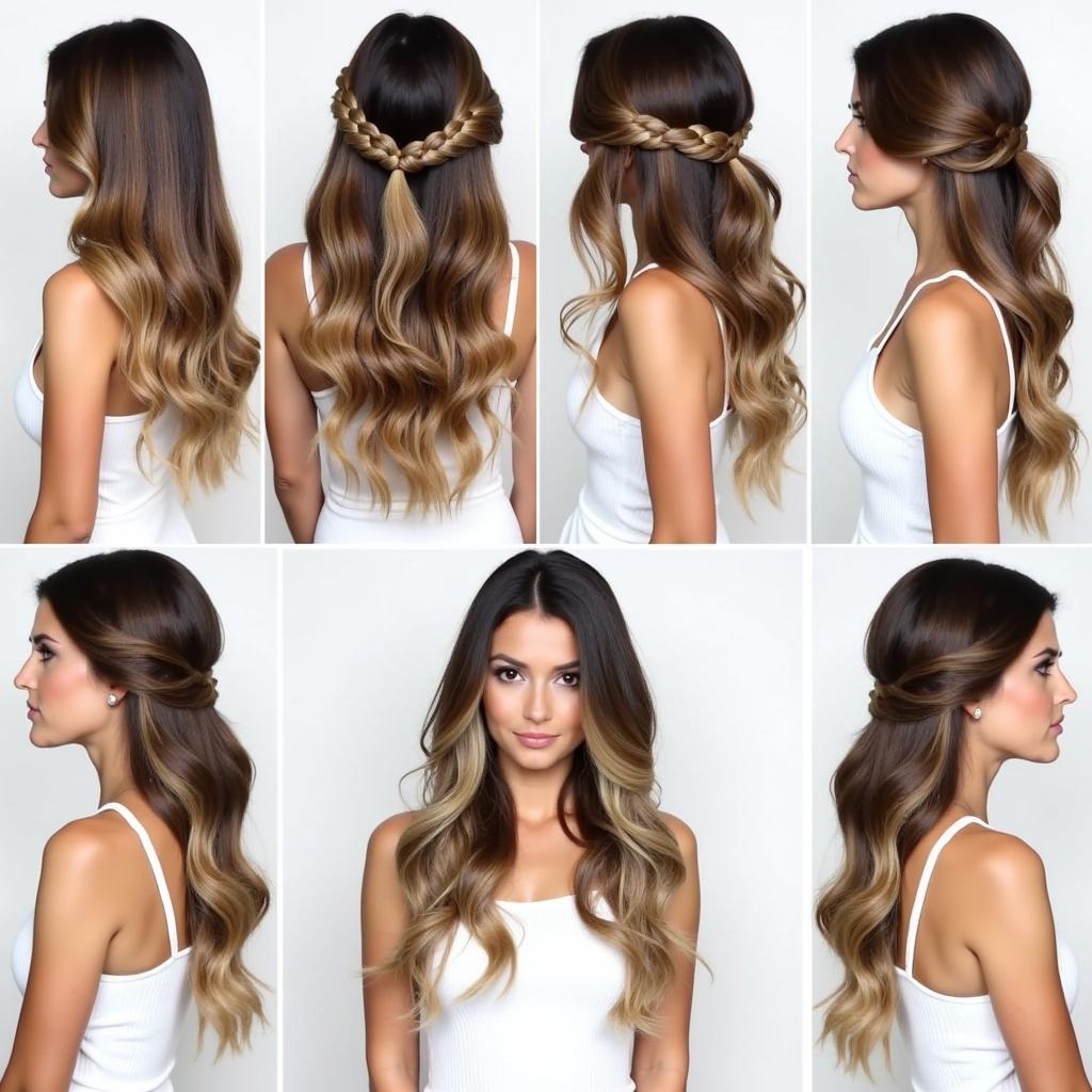 Styling Brown Hair Extensions with Blonde Highlights