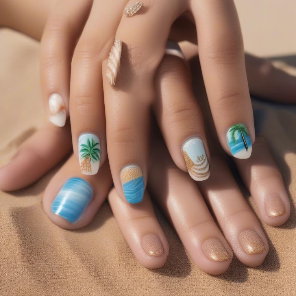 Summer Dip Nail Colors: Beach Vibes