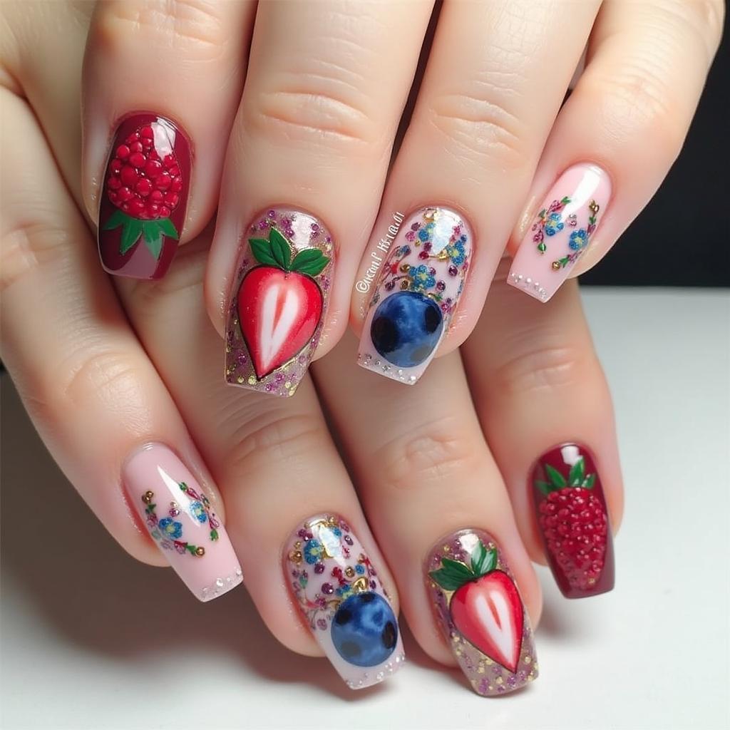 Berry Fruit Nail Art Designs