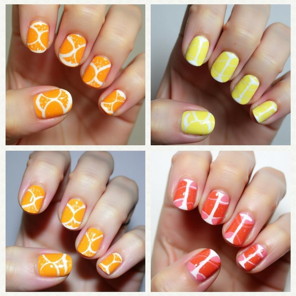 Citrus Fruit Nail Art Designs