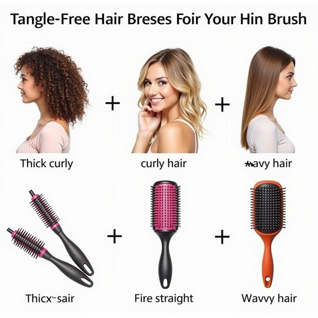 Tangle Free Hair Brushes for Thick, Curly, Fine, and Straight Hair