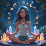 Thisorganicgirl Meditating with Zodiac Symbols