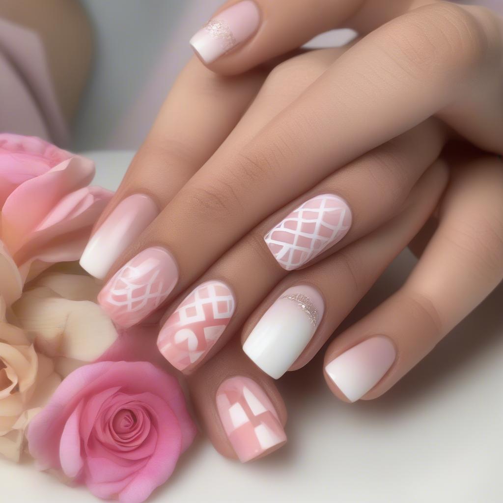 Trendy Pink and White Nail Designs: French Manicure, Ombre, Geometric, Floral