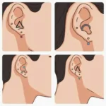 Various Triangle Piercing Styles and Placements