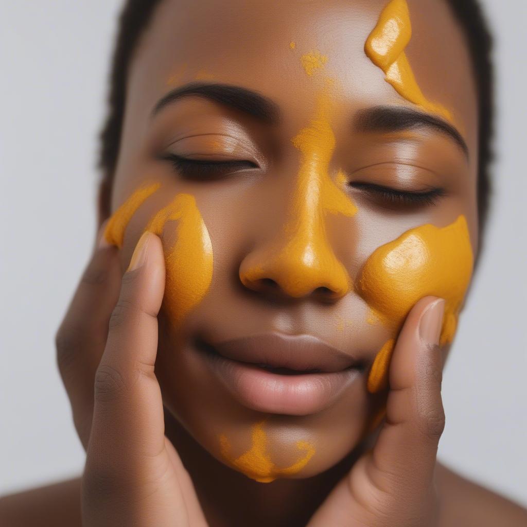 Applying Turmeric Face Cream