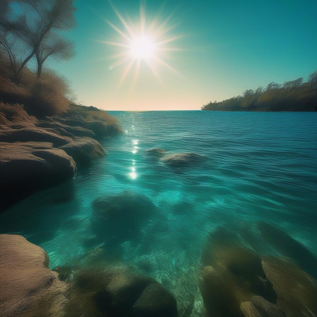 Turquoise Water Light Reflection