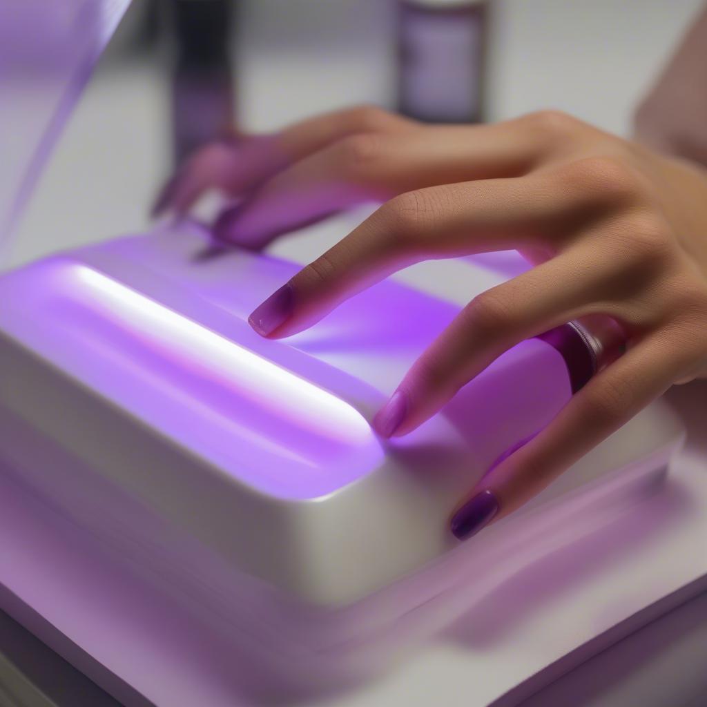 Curing Gel Nails Under a UV Lamp