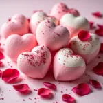 Valentine's Day Bath Bomb Gift Set with Rose Petals and Heart Shapes