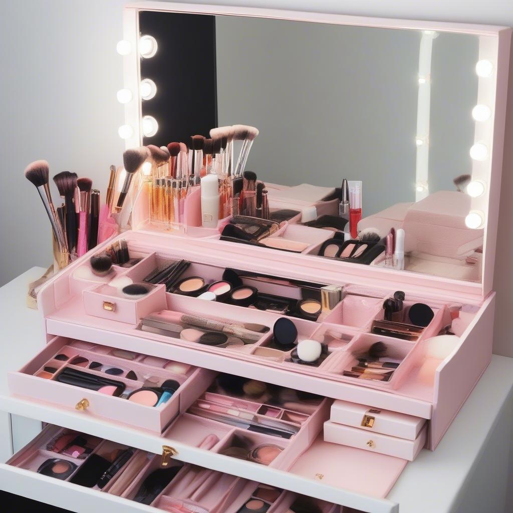 Vanity Case with Mirror and Lighting