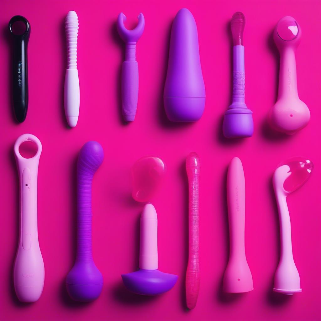 Different types of kissing mouth vibrators showcasing variations in shape, size, and color.