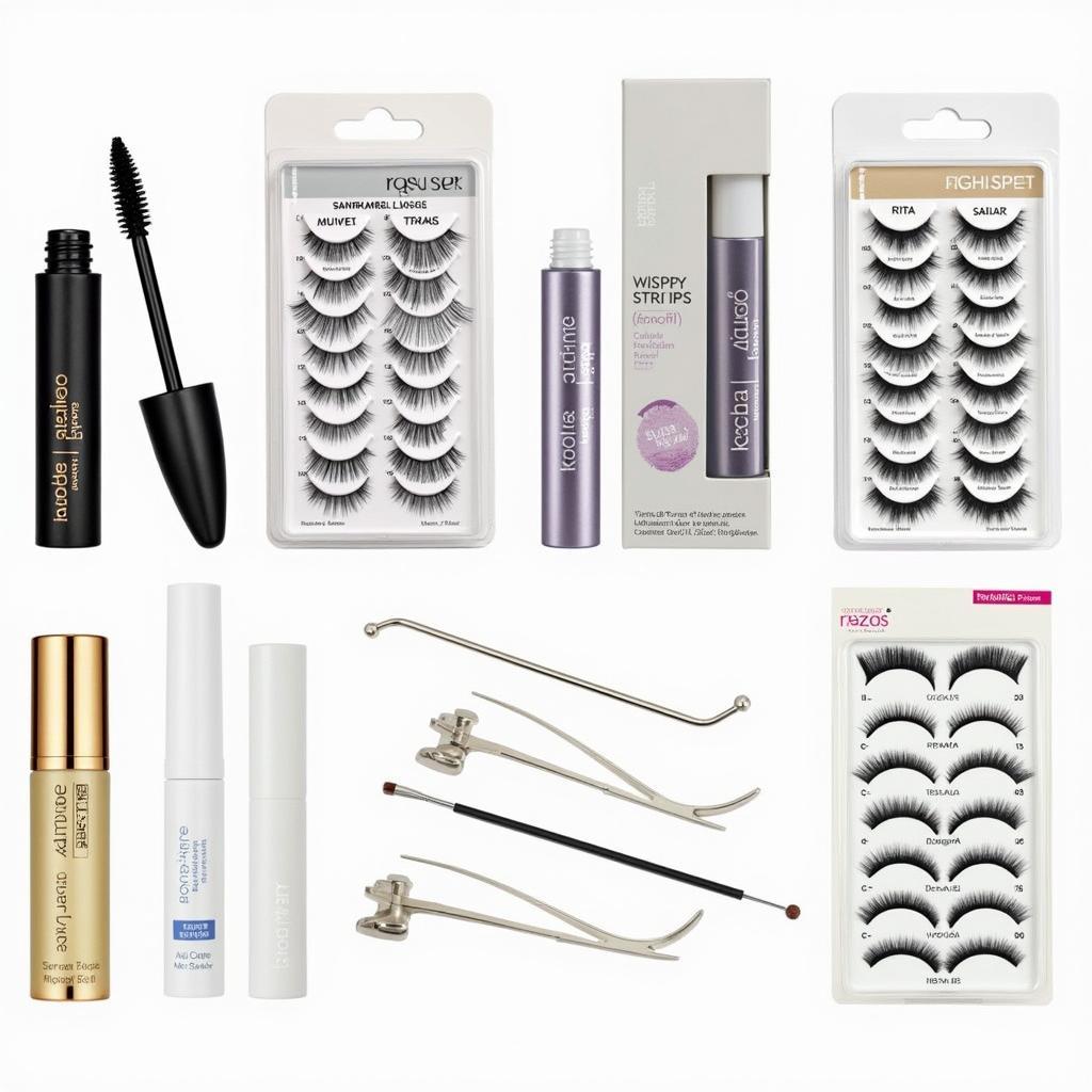 Different lash products for achieving a wispy look