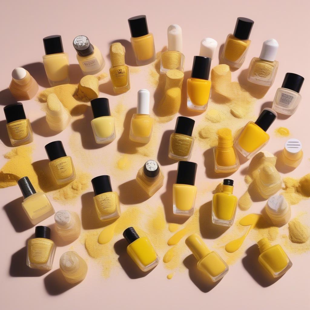 Various Shades of Yellow Nail Polish Swatches