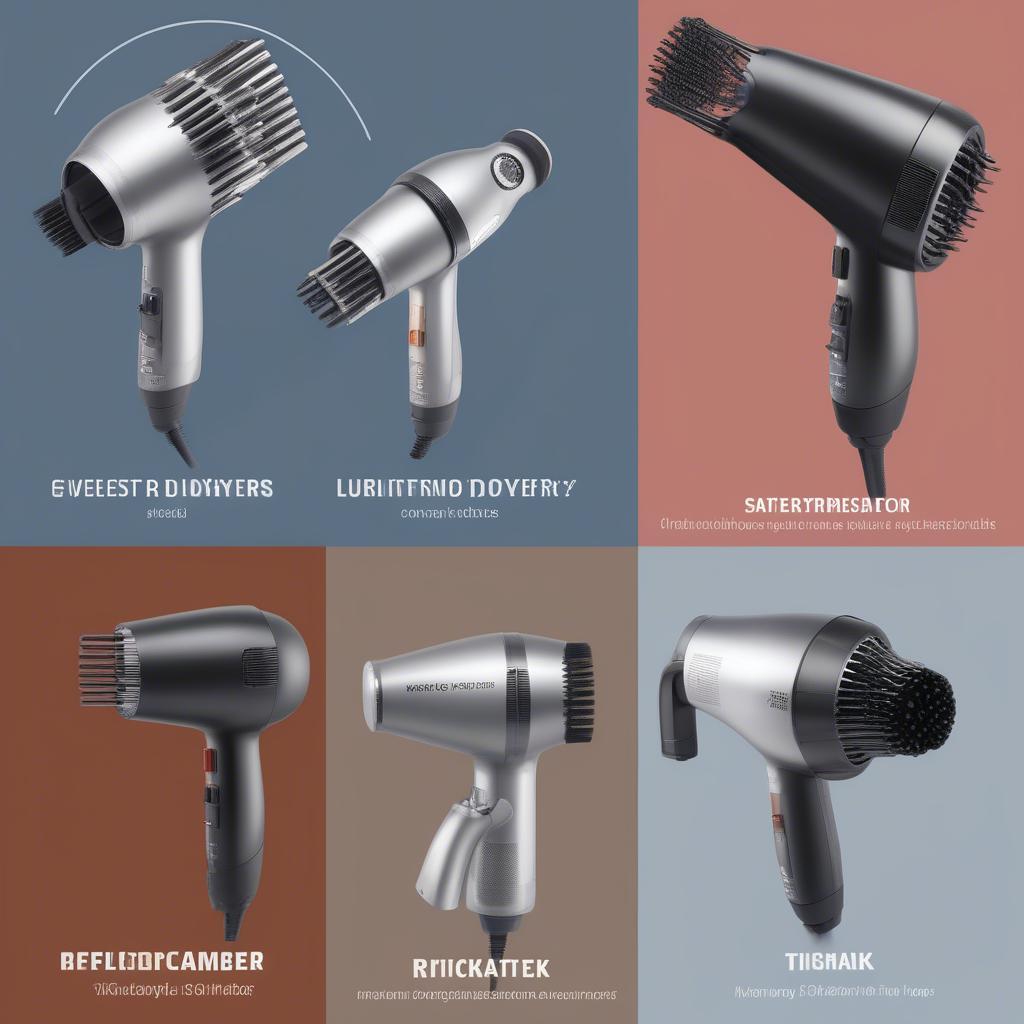 A variety of velocity dryer attachments, including concentrators and diffusers