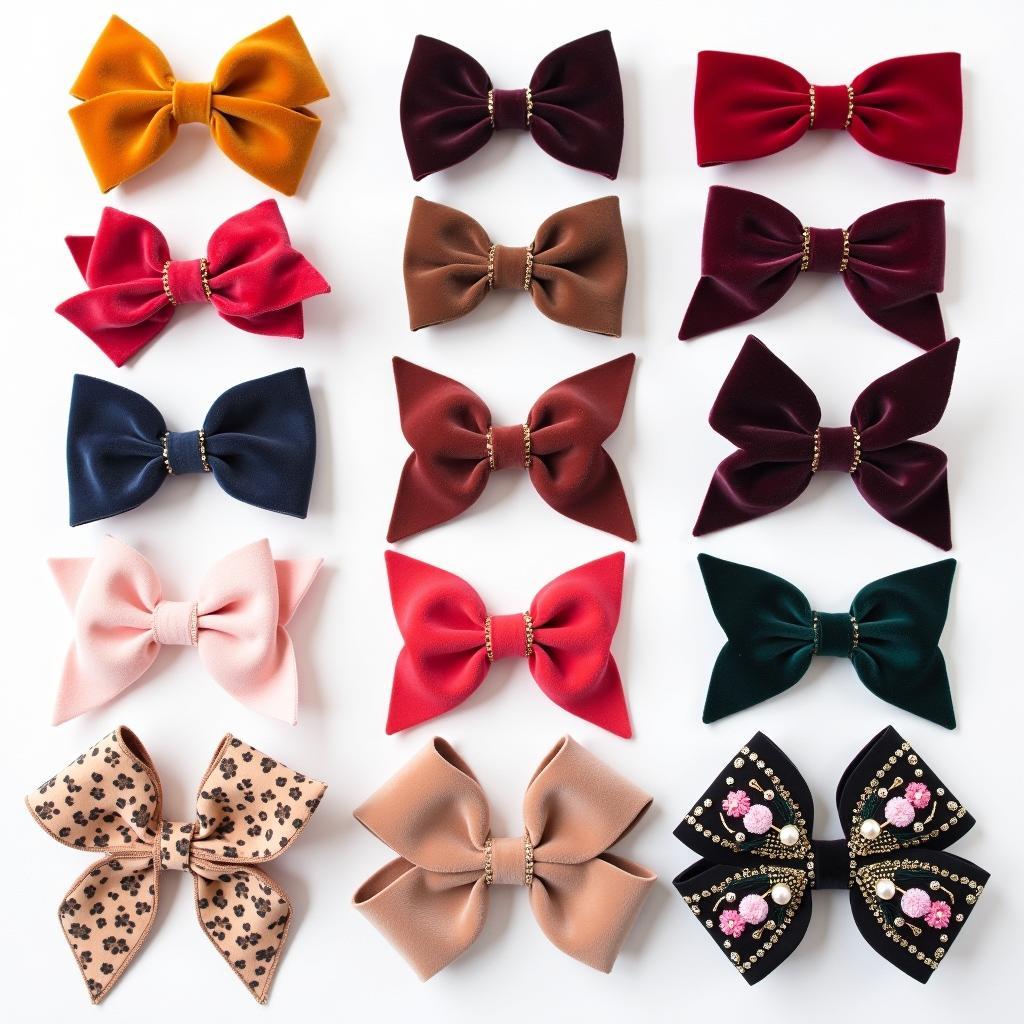 Different Velvet Hair Bow Styles