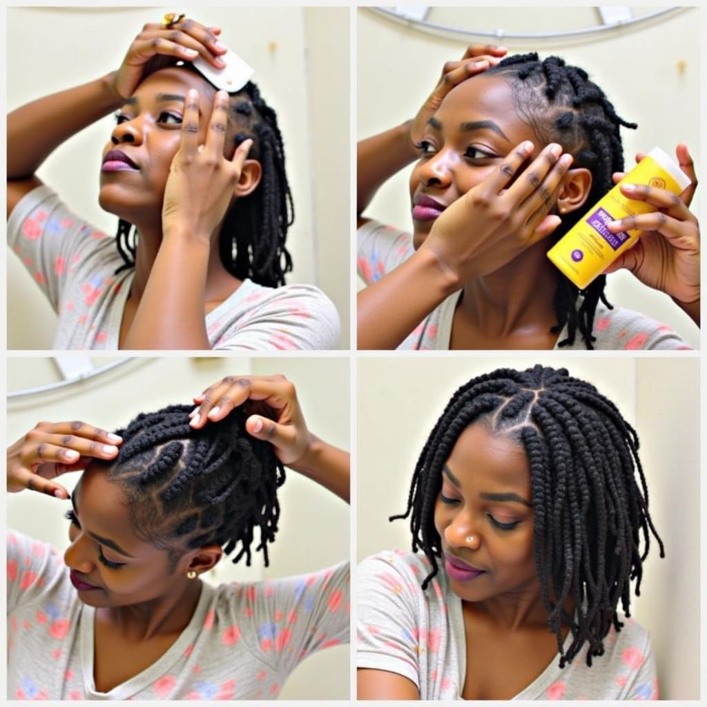 Washing locs with residue-free shampoo