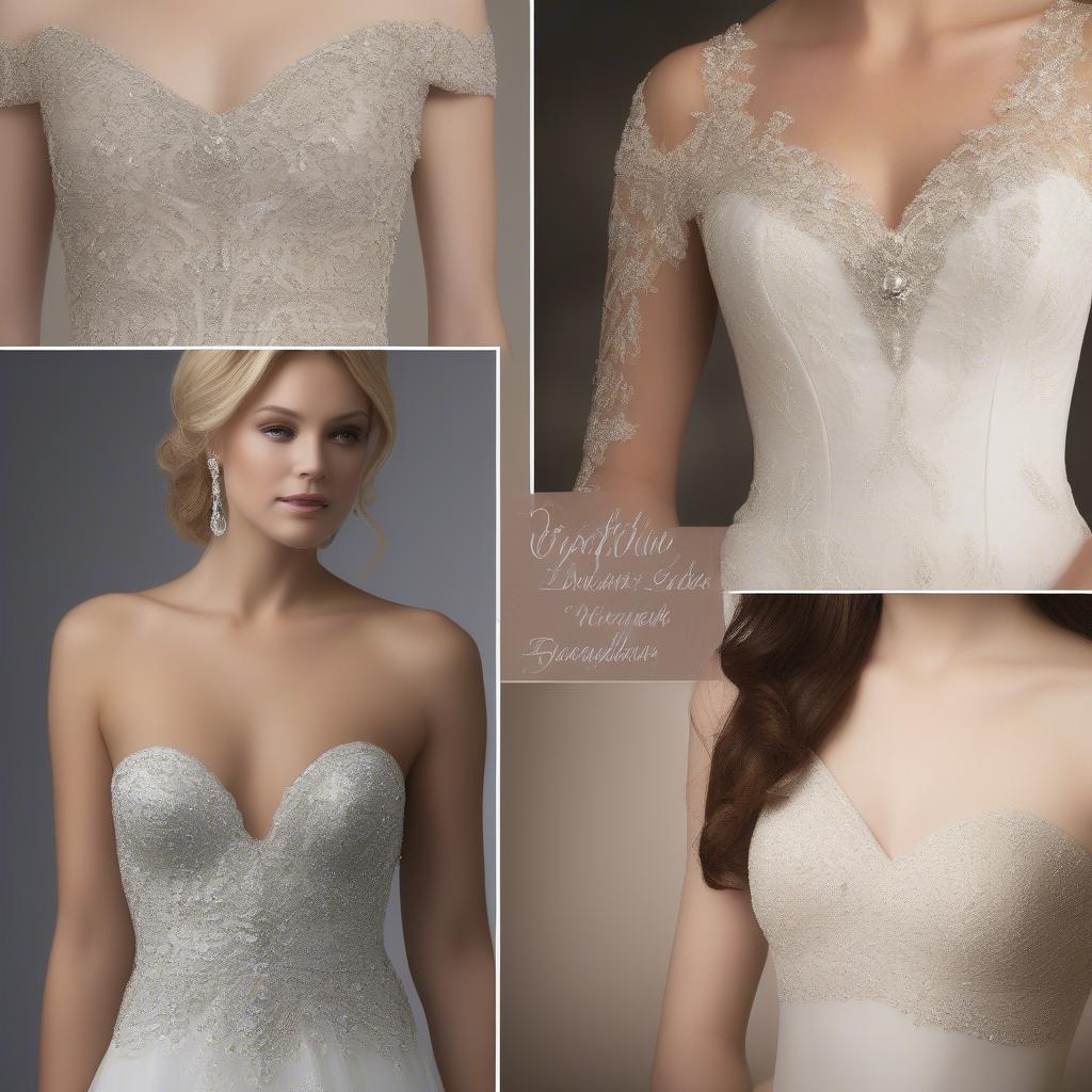 Wedding Dress Necklines with Swarovski Crystals