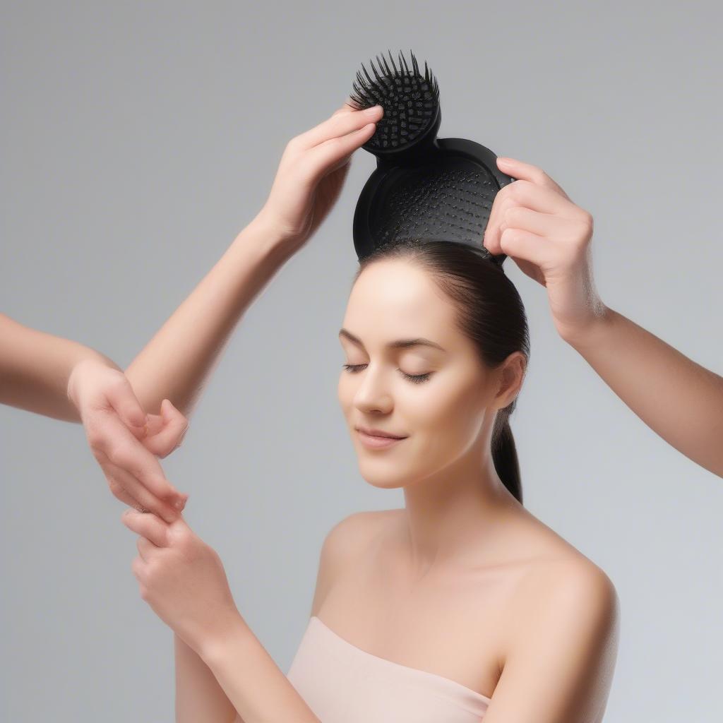 Correct Technique for Using a Wet Brush Scalp Massager