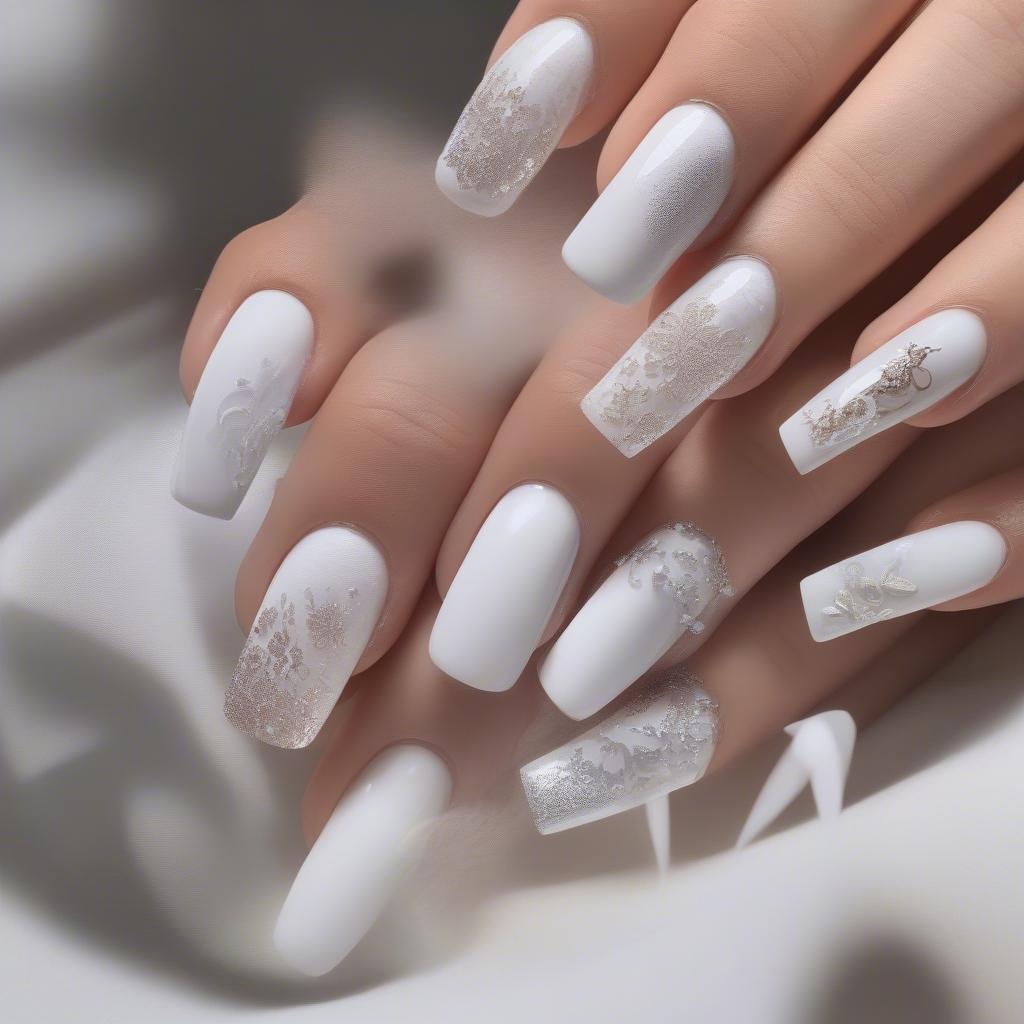 Inspiring White Dip Nail Designs