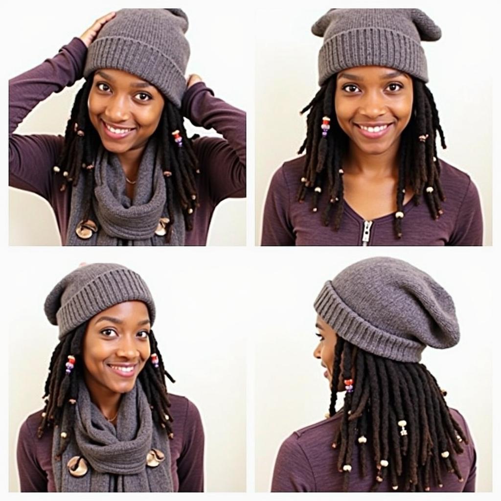 Styling tips for wearing winter hats with dreadlocks