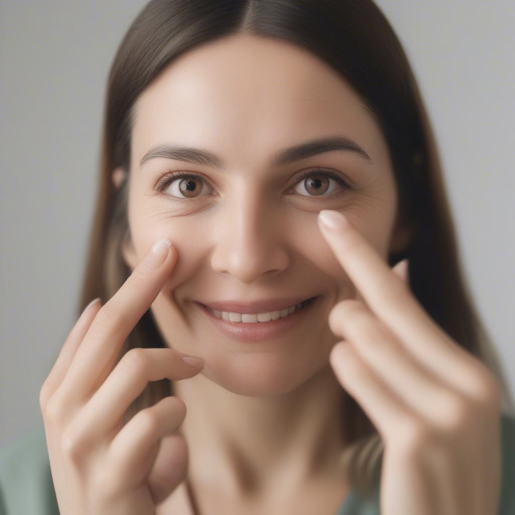 Woman Applying Eye Cream