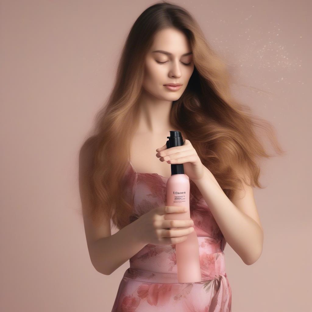 Woman Applying Floral Body Spray