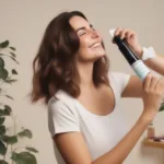 Woman Applying Scent-Free Mousse to Her Hair