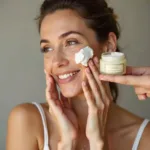 Applying Small Batch Face Cream