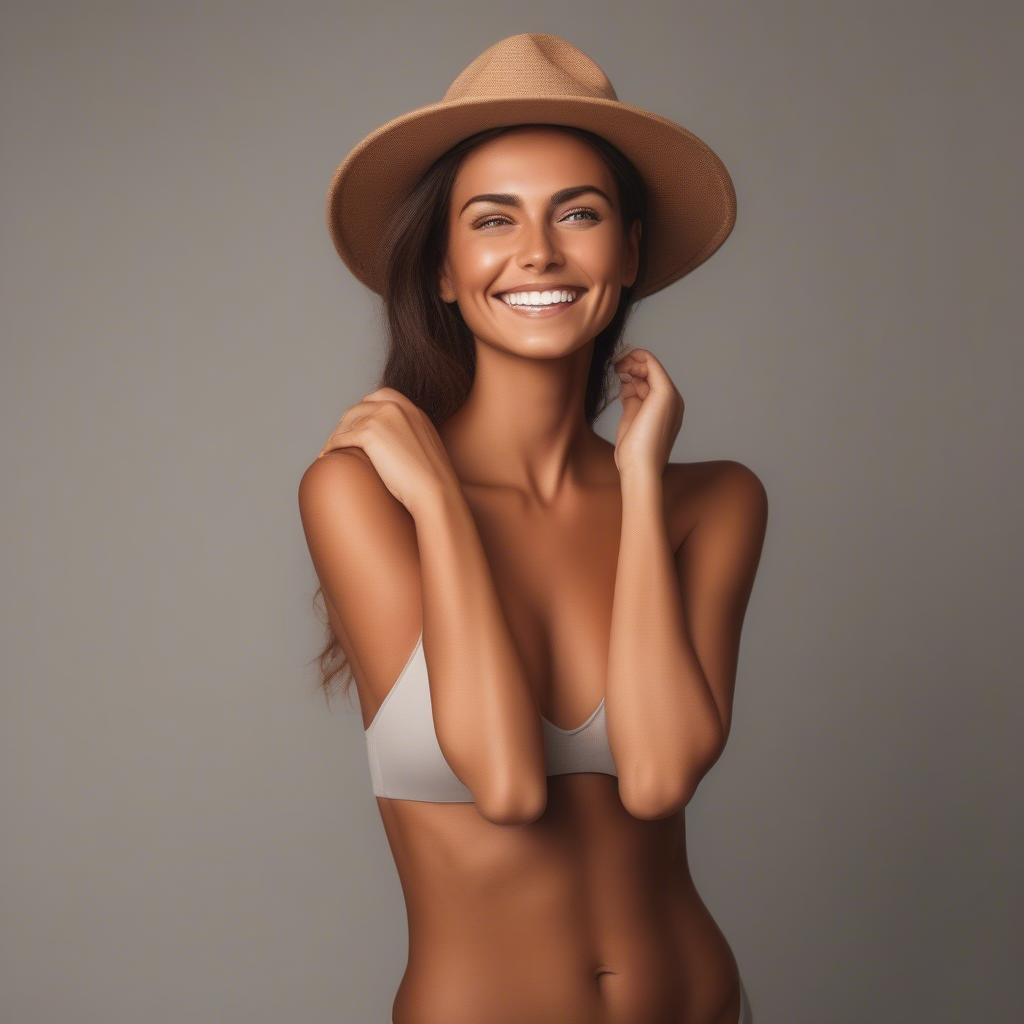 Woman with a DHA-Free Tan