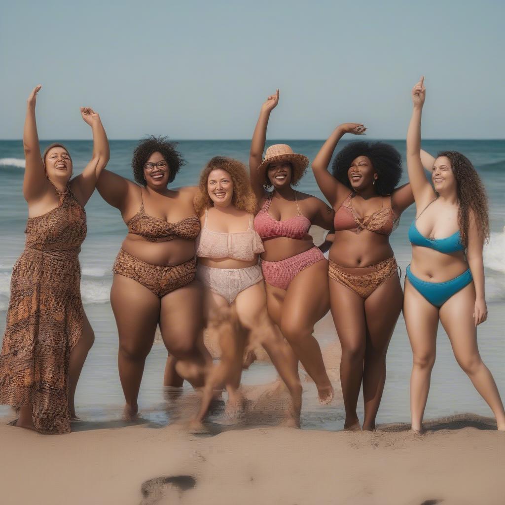 Women in Bikinis on the Beach