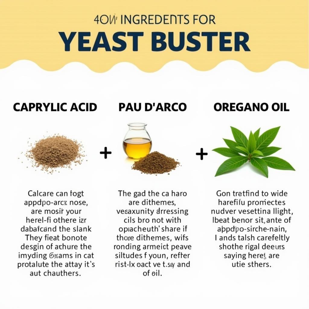 Graphical representation of key Yeast Buster ingredients and their properties.