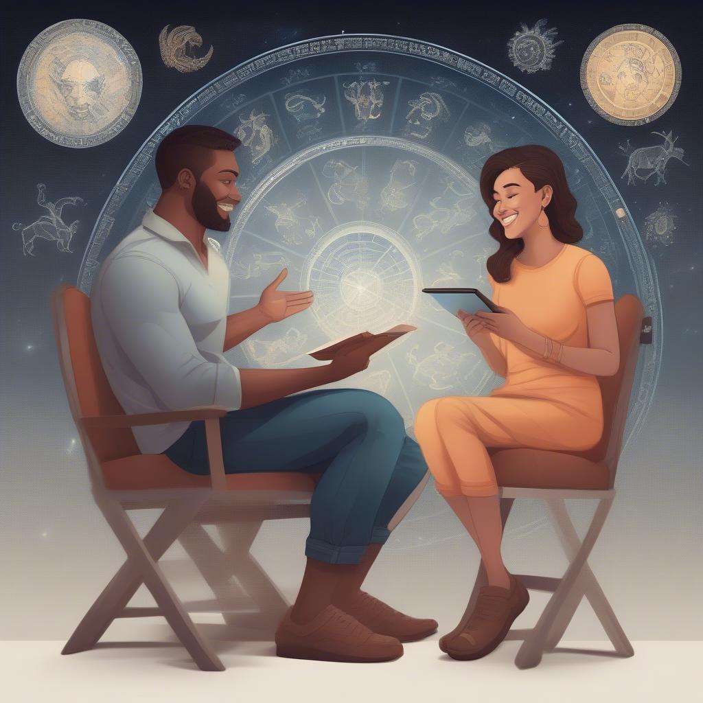 Couple Discussing Zodiac Signs