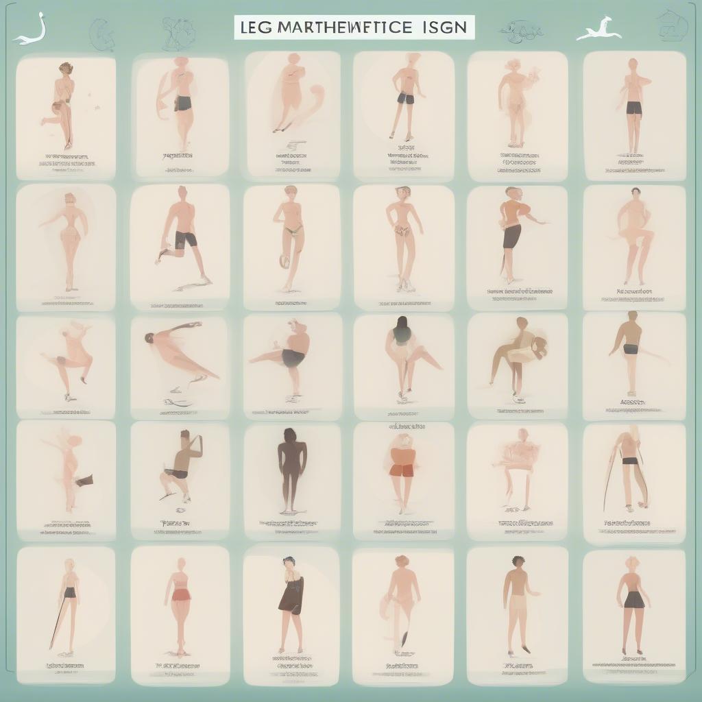 Zodiac Legs Comparison: A chart illustrating perceived leg characteristics associated with each zodiac sign, including shape, muscle tone, and common activities.