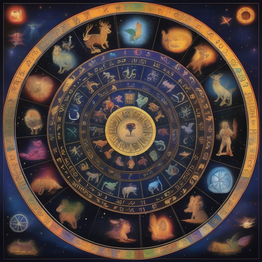 Zodiac Wheel with Astrological Signs