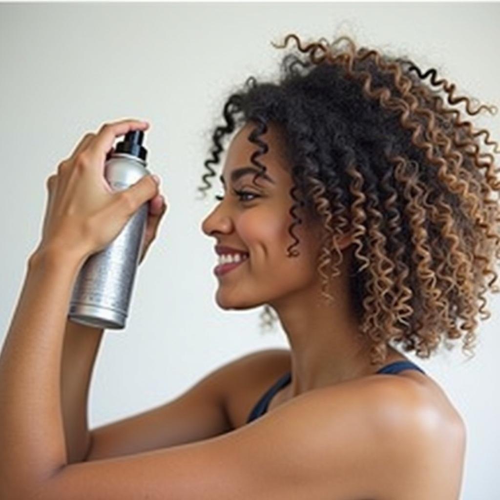 Setting Curls with Hairspray