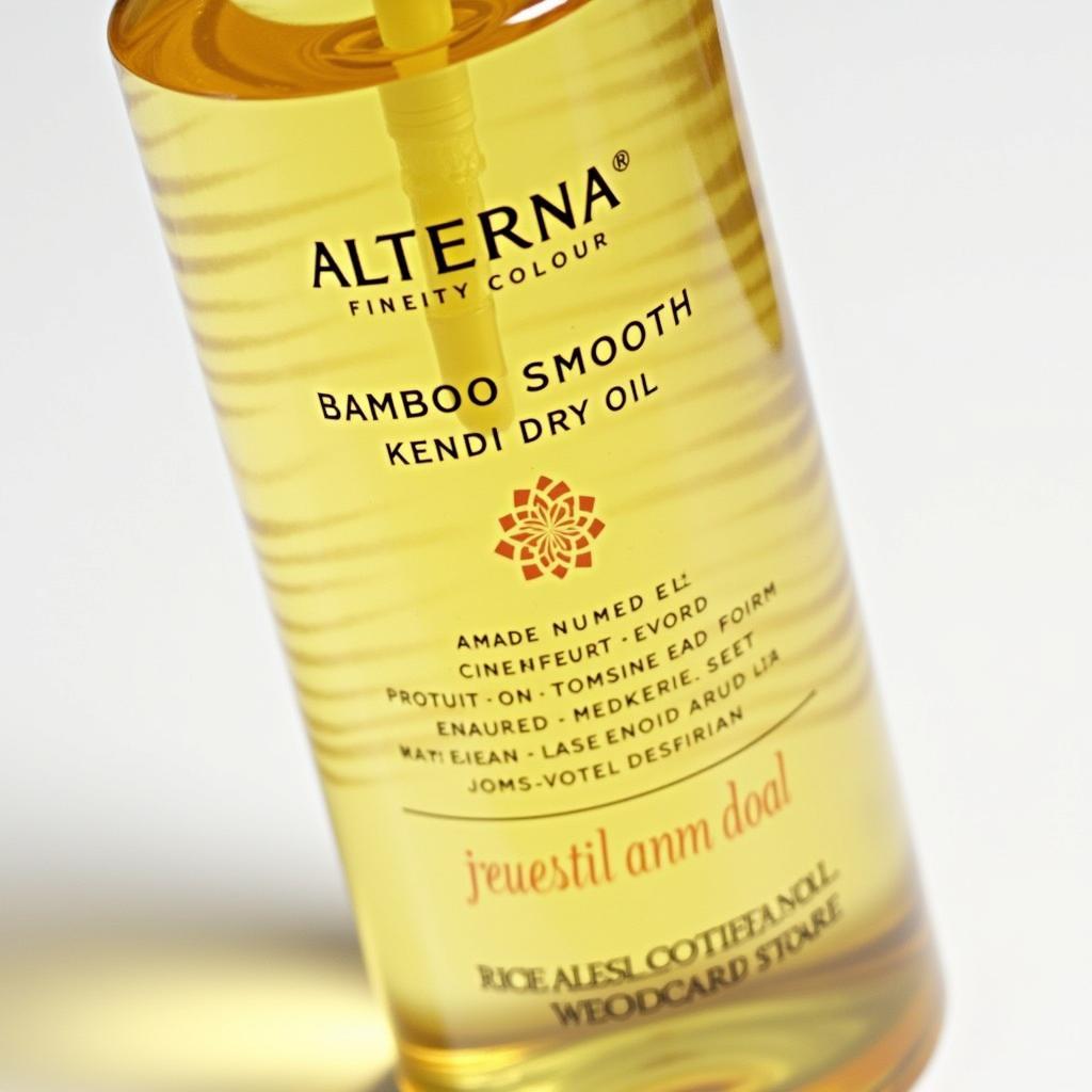 Close-up of an Alterna Bamboo Smooth Kendi Dry Oil bottle, showcasing its packaging and label.