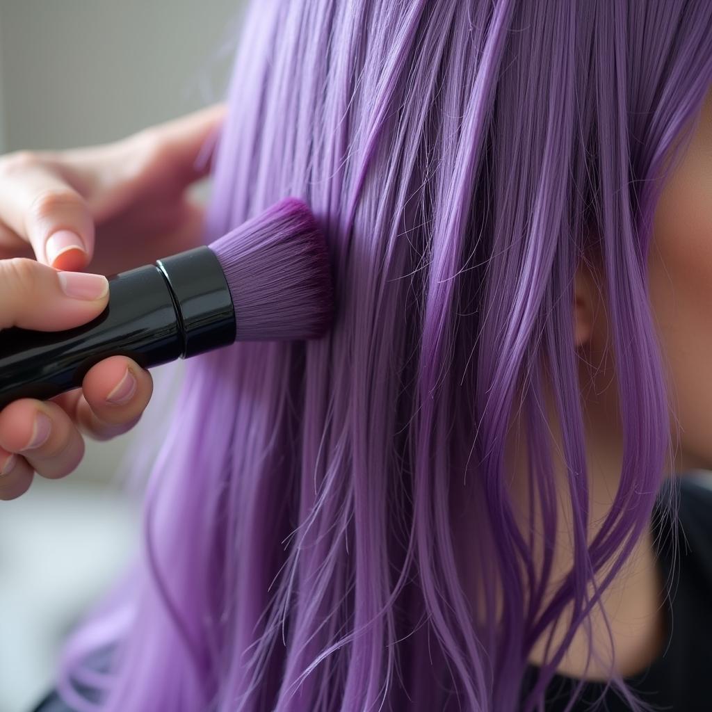 Applying Ash Violet Hair Dye