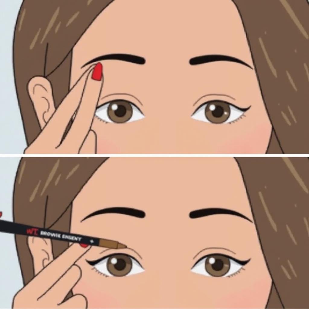 Applying brownie lip liner for a natural look