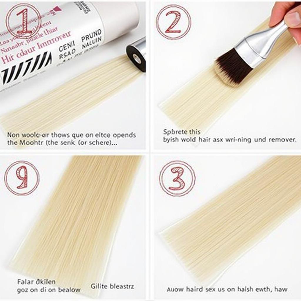 Applying hair colour remover to bleached hair