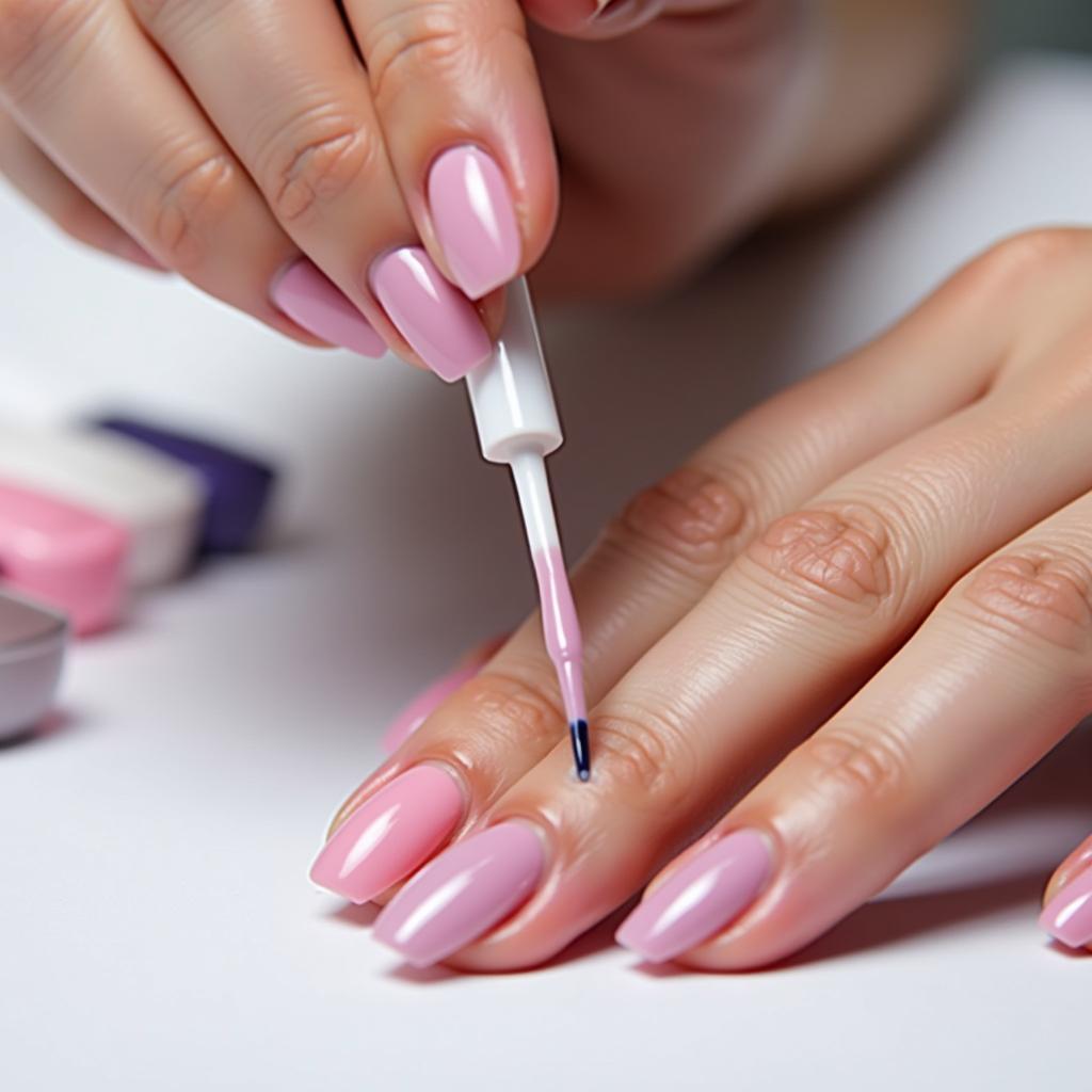 Applying Korean Gel Nail Polish