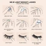 Step-by-step guide to applying lightweight lashes.