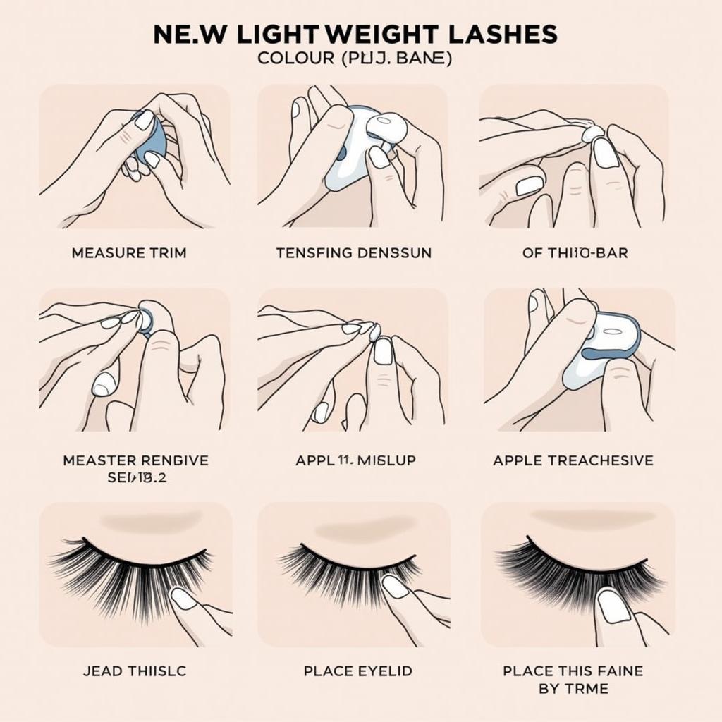 Step-by-step guide to applying lightweight lashes.