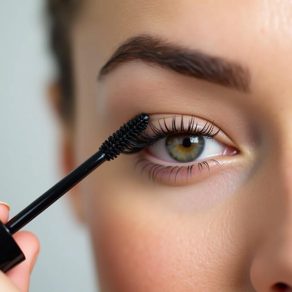 Applying Mini Mascara for Volume