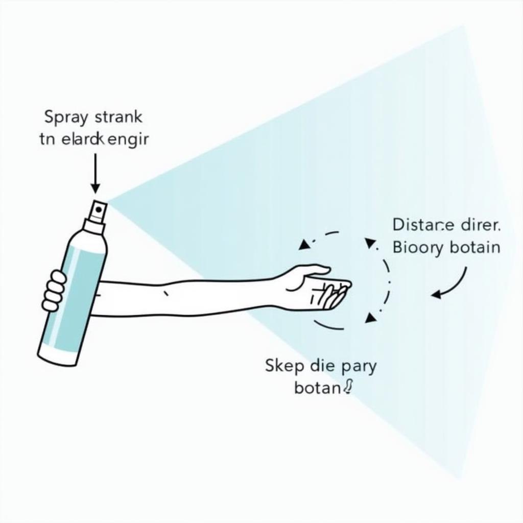 Diagram showing the correct way to apply non-aerosol spray antiperspirant