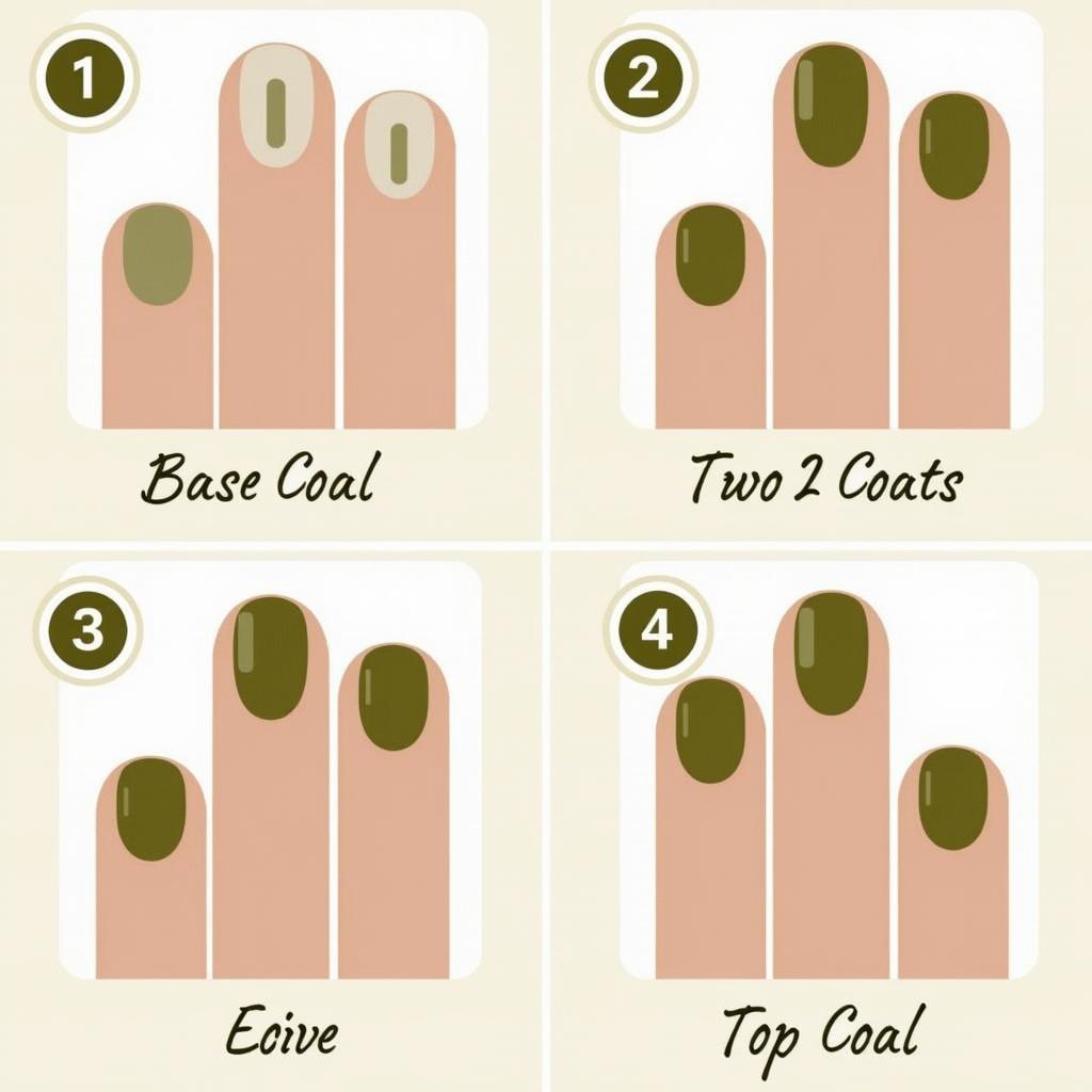 Applying Olive Nail Polish