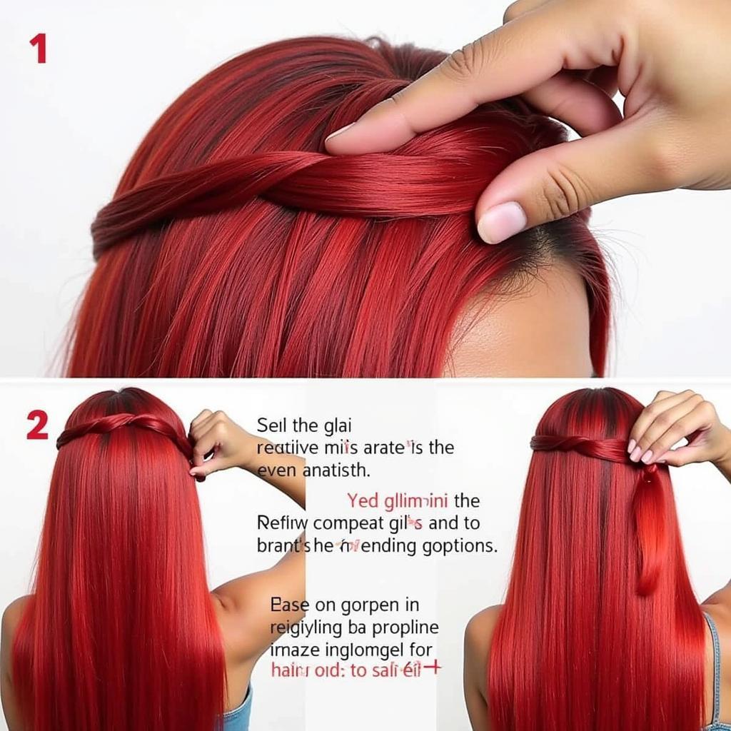 Applying Red Braid Gel to Braids